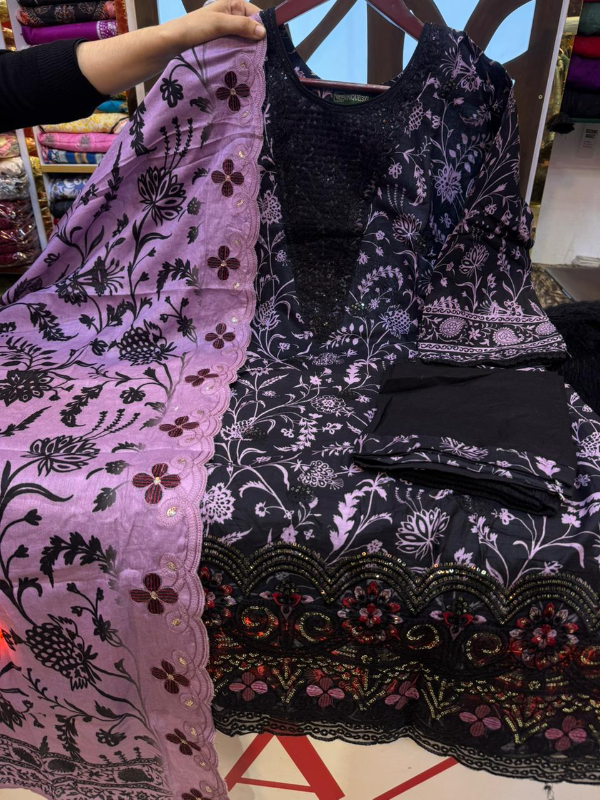 Pakistani Slub Cotton Printed Dress